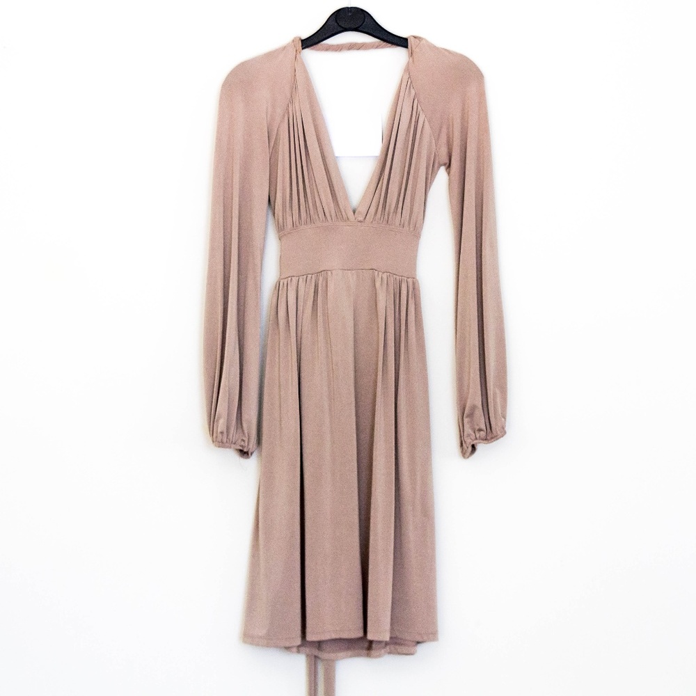 Champagne Backless Cocktail Dress
